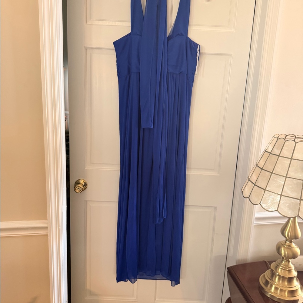 dressbarn Royal Blue Sleeveless Maxi Dress with Waist Embellishment - Picture 3 of 5